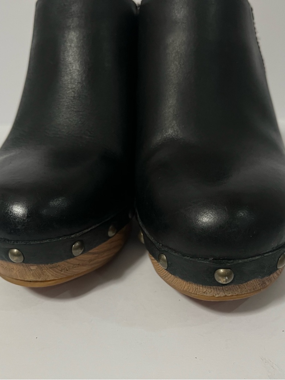 Kork-Ease Sudbury Clog Size 6M Mules Leather Black Studded Black Heels Bratz Y2K - Picture 6 of 9